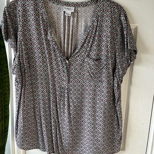 Red white blue print - plus size top